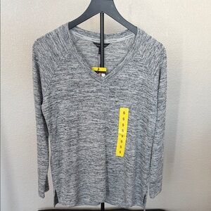 Banana Republic Heather Gray V-Neck Top